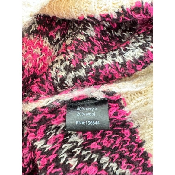 Le Superbe Bonfire Beach Palm Wool Sweater Pink Cream & Black Size Small NWT szS - Picture 8 of 9